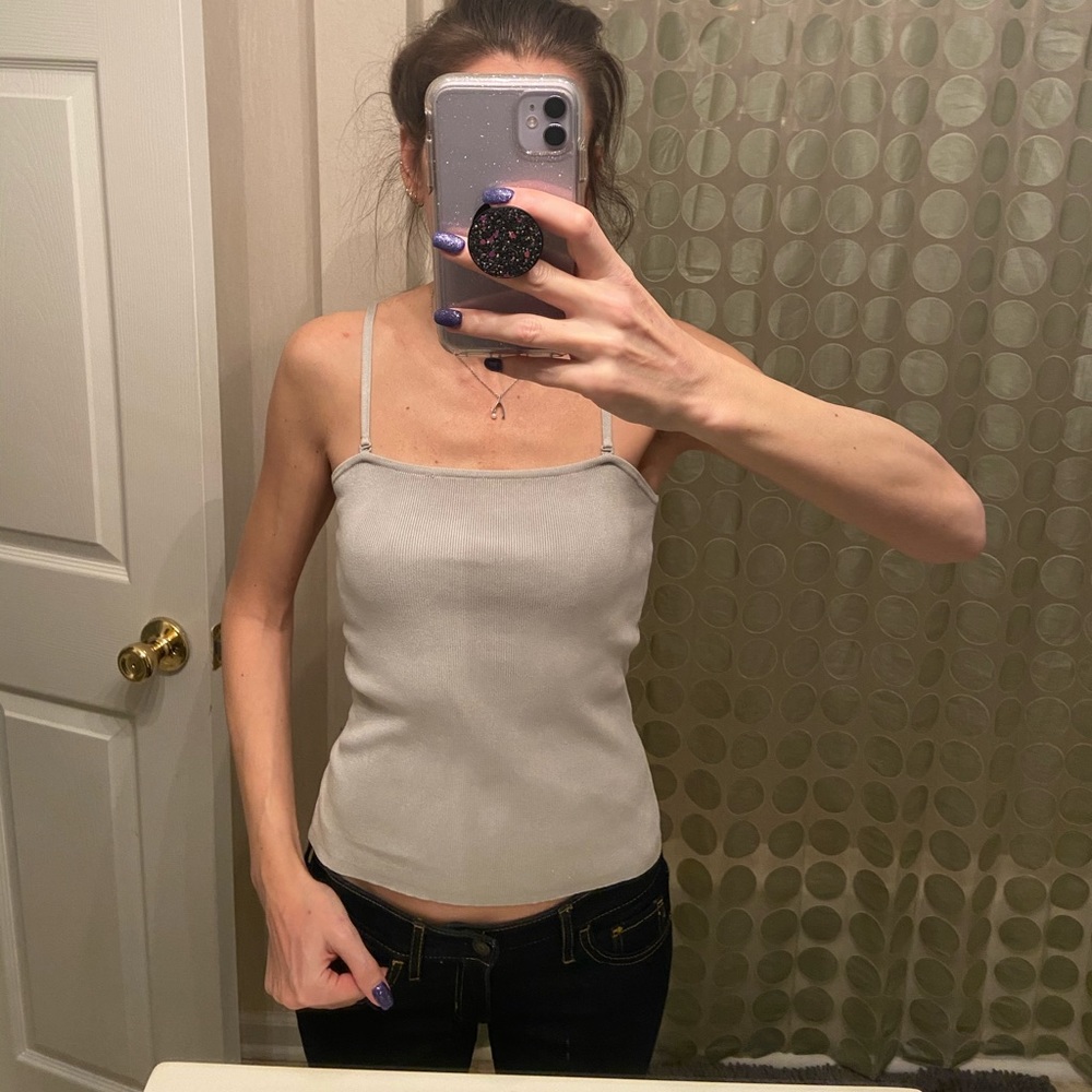 Silvery Grey Convertible Tank Top